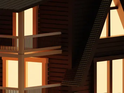 Low poly house 3D model