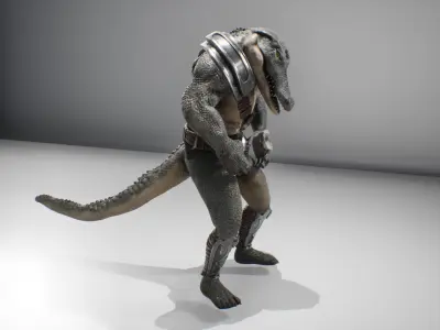 anthropomorphic crocodile for unity and UE4 Low-poly 3D model