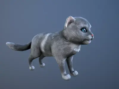 Animated cat Low-poly 3D model