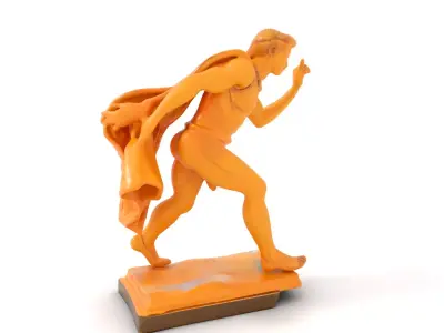 Golden Athlete Statue Model Pack Low-poly 3D model
