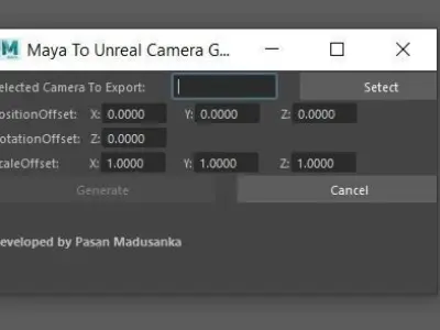 Maya to Unreal Engine Camera exporter  3D model