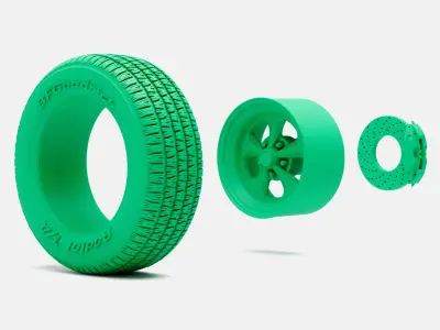 15x8 Keystone Klassic Wheel BFGoodrich Radial Tire 3D print model