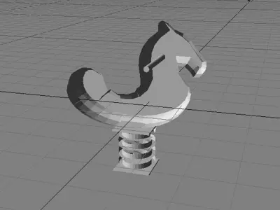 Playground Element - Spring Horse 3D model