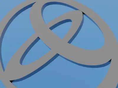 Toyota emblem Low-poly 3D model