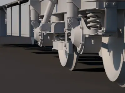 Passenger train car 3D model