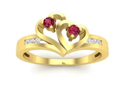 AV 675 Double Heart Ring 3D print model
