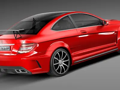 Mercedes-Benz C63 AMG Black 2013 3D model