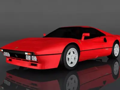 Ferrari GTO 1984  Low-poly 3D model