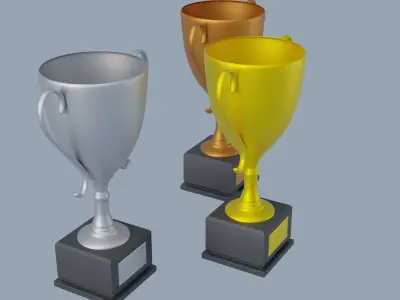 Cups Trophy Low-poly 3D model