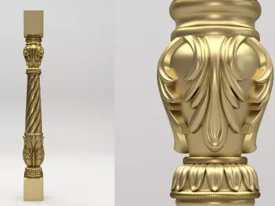 Carved Baluster 3D model