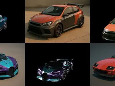 Sport Car bundle 2 pack 100 glb 3D model