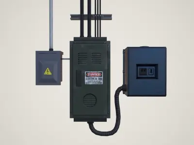 Electrical Boxes Low-poly 3D model