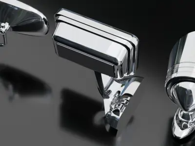 Vintage Car side mirror Pack 3D print model