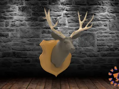 Wall Plaque Mounted Deer Head Trophy 3D print model