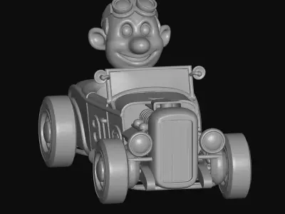 road car model and man 3D print model