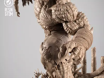 B3DSERK Killer Croc Sculpture 3D print model