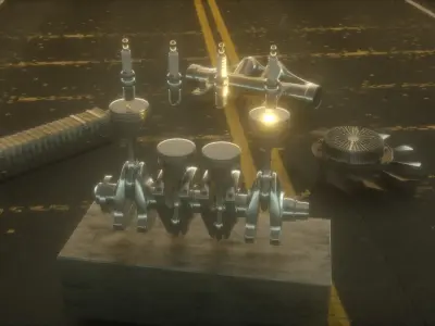 Pistons Rig 3D model