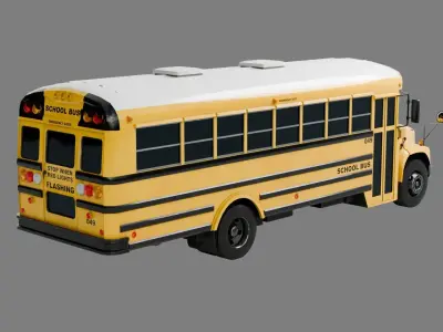 Low Poly School Bus with 4K Textures Low-poly 3D model