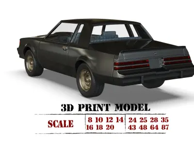 87 Regal Grand National muscle car 3d printer stl files 3D print model