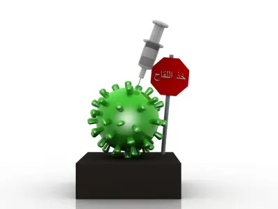 Coronavirus awareness and protection  Low-poly 3D model