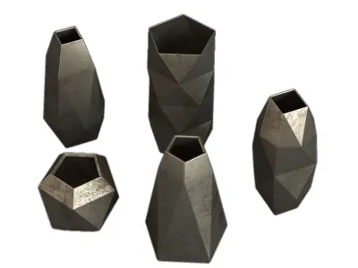 Geometric Patterns Vases 3D print model 3D model