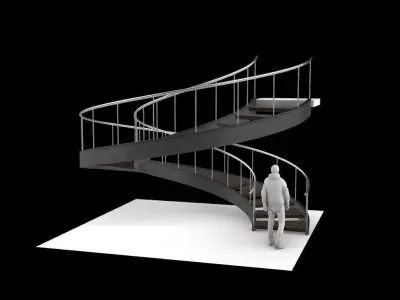 Spiral Staircase v3 Architectural Stairs 360 3D model
