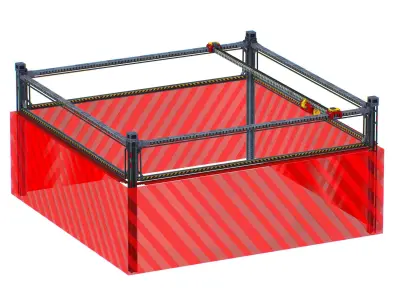 isometrical scaffolding 2x2 section Low-poly 3D model