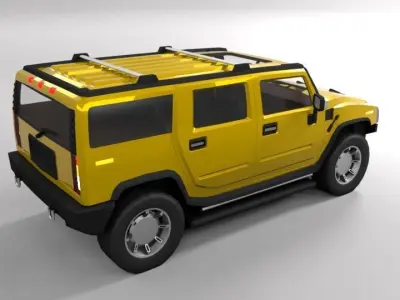 HUMMER H2 LOWPOLY Low-poly 3D model