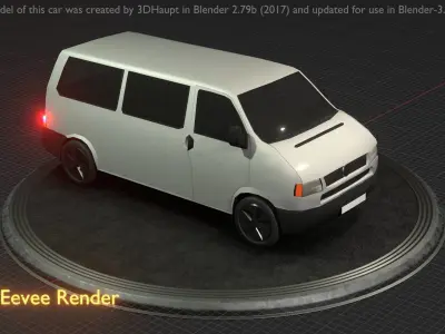City Car 18 Utility Vehicles Minibus Type C White  Low-poly 3D model