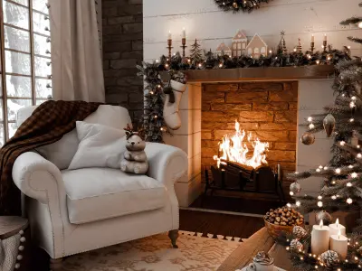 Christmas Home - Cozy Nook Blender Scene 3D model