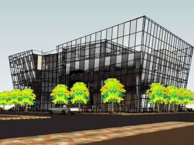 CULTURAL CENTER -compelete revit project -P5 3D model