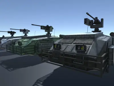 Low Poly Scifi APC with RWS Low-poly 3D model