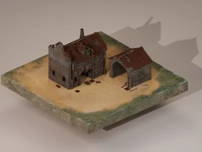 Medieval Workshop Level 1 Low-poly 3D model