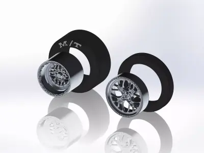 Set of wheel KEIZER Slepen for scale model of dragster 3D print model