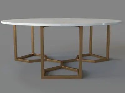 Summit Coffee Table Raw Brass 3D model