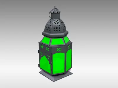Moroccan Lantern 04 Low-poly 3D model