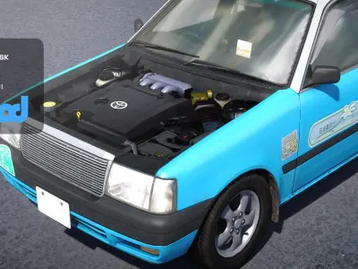 HK Taxi Blue 3D model