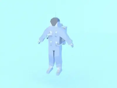 Low poly astronaut in spacesuit Free low-poly 3D model