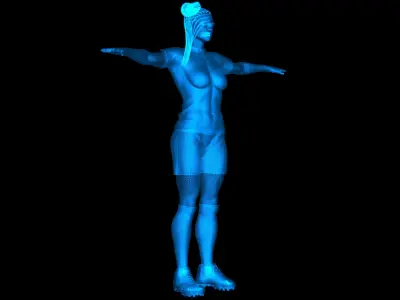 African Football Soccer Player Female 3D model