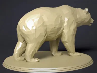 Bear Low Poly 3D model polygonal polar Low-poly 3D model