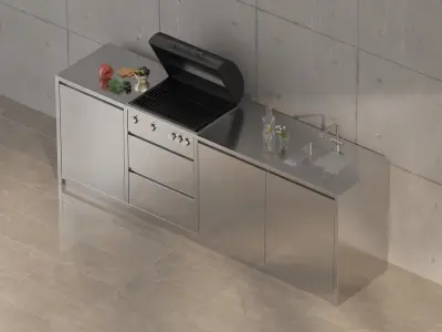 Modern Outdoor Kitchen 03 Free 3D model