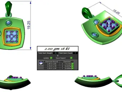 Pendant Earrings combo - 326 3D print model