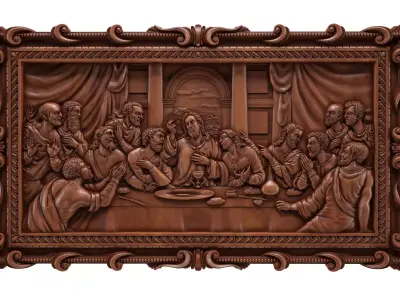 The Last Supper Bas-Relief 3D model