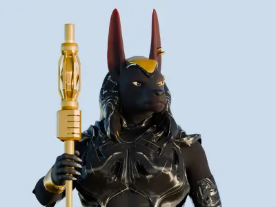 Anubis  Warrior Game-Ready 3D Character PBR Textured 3D model