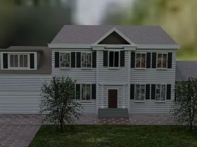 Modern  realistic house 3D model