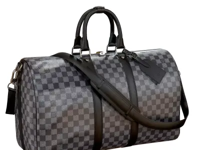 Louis Vuitton Bag Keepall Bandouliere 45 Damier Cobalt Low-poly 3D model
