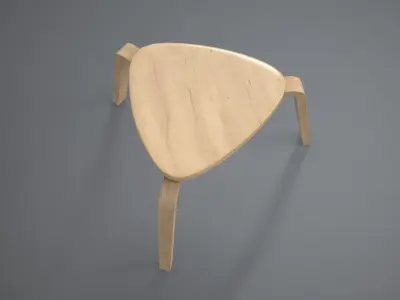KYRRE stool birch Low-poly 3D model