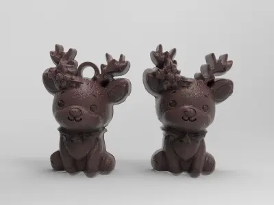 christmas tree deer decor  3D print model