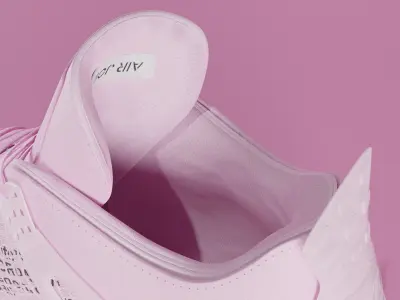 Jordan 4 Off White Pink  Low-poly 3D model
