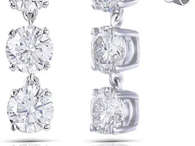 Women Diamond Earrings 3D print model 36